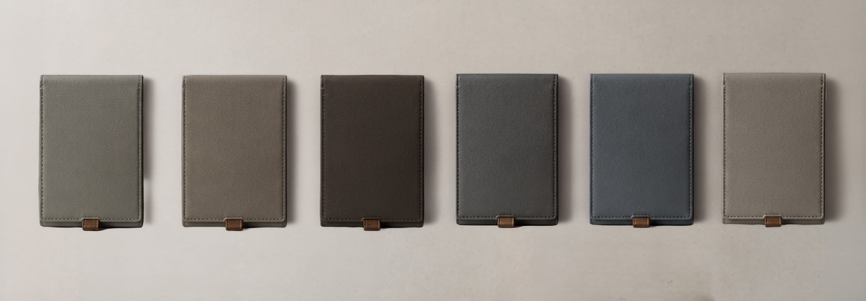 The Field wallet in six tones