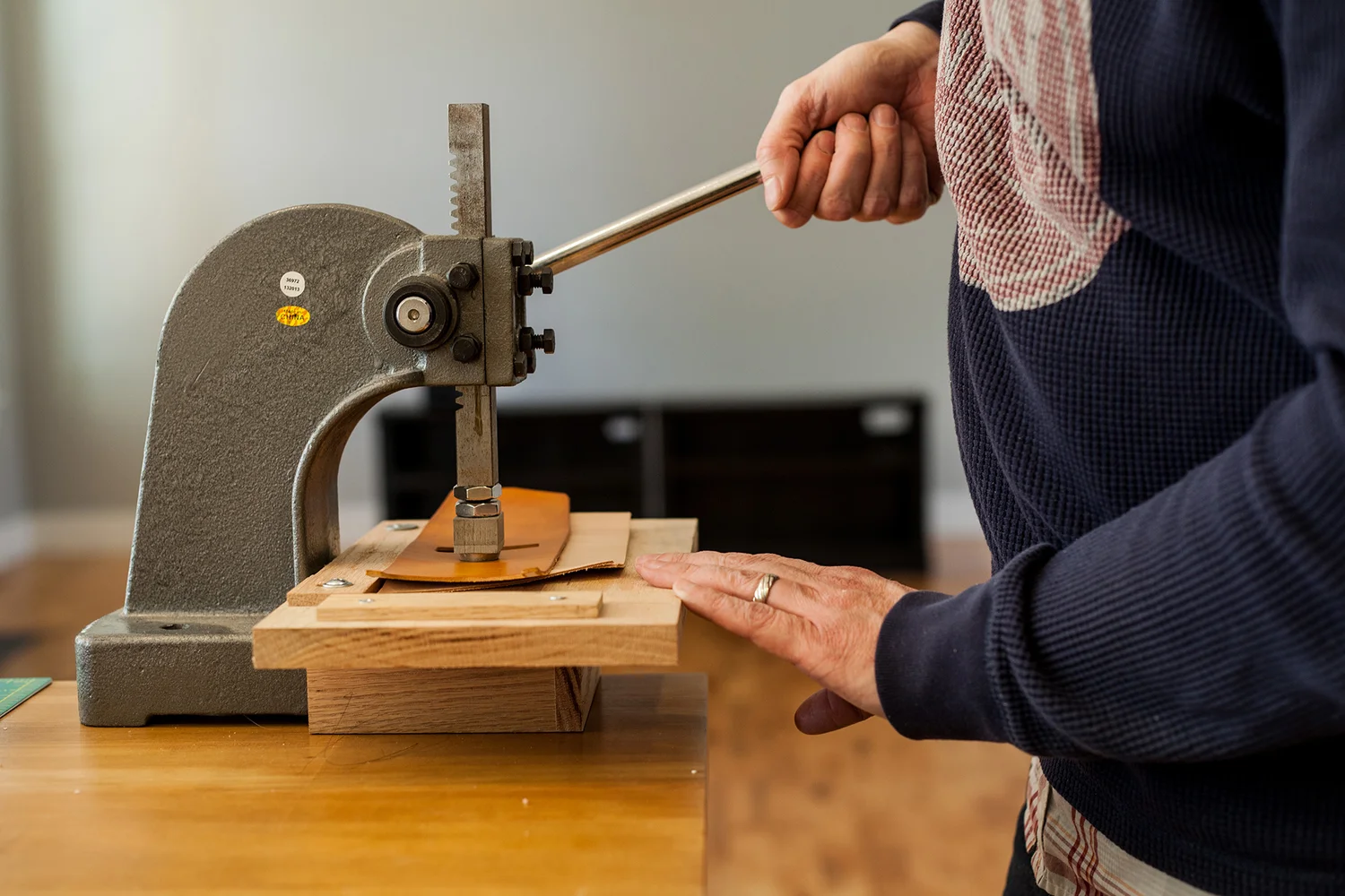 Embossing under an arbor press