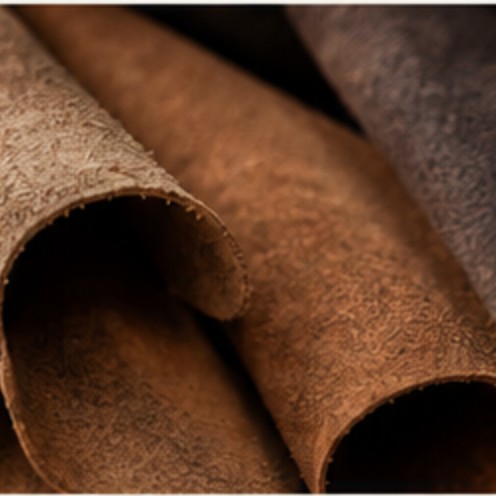 Rolled vegetable-tanned leather